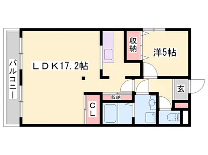 メゾンハンクスMTI(1LDK/2階)の間取り写真