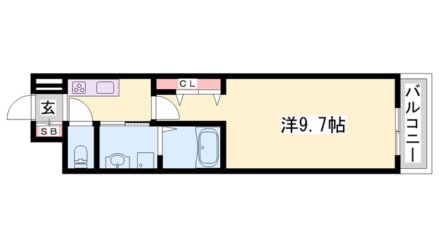 アリュール(1K/1階)の間取り写真