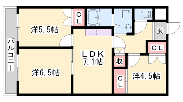 コンフォルト芝町(3LDK/2階)の間取り写真