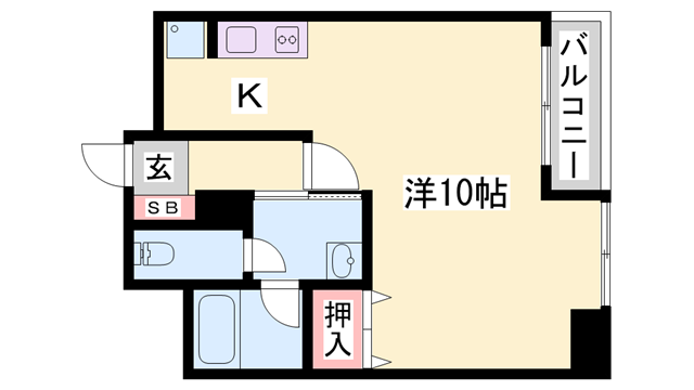 KEIマンション(1K/7階)の間取り写真