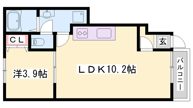 カプラン花田Ⅰ(1LDK/1階)の間取り写真