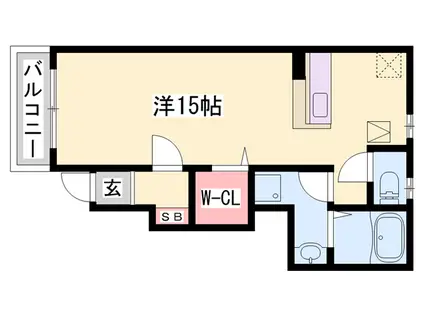 シーホーク(1K/1階)の間取り写真
