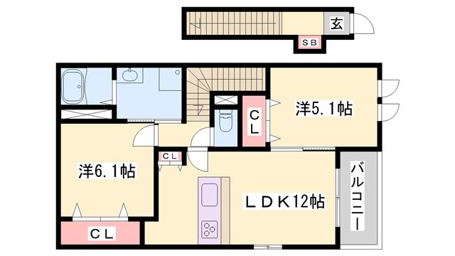 セントラル・アイランド(2LDK/2階)の間取り写真