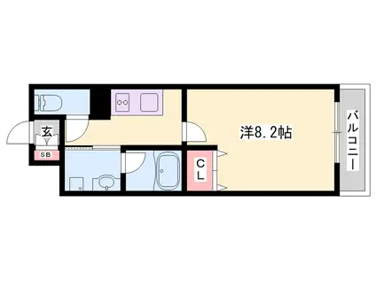 LEMIZE手柄(1K/2階)の間取り写真