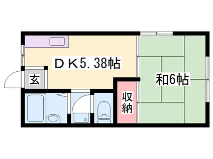 コーポ益三(1DK/1階)の間取り写真