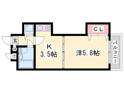 ベルトピア手柄Ⅴ(1K/5階)の間取り写真