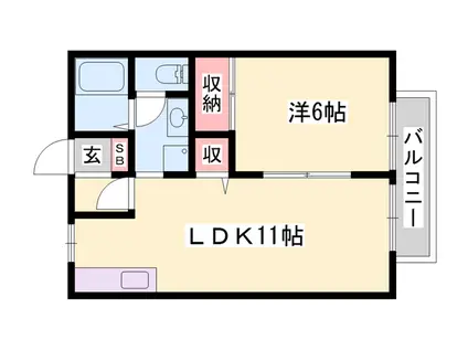 コスモハイツ(1LDK/2階)の間取り写真