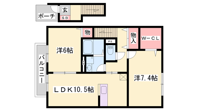ハイムエルピスⅡ(2LDK/2階)の間取り写真