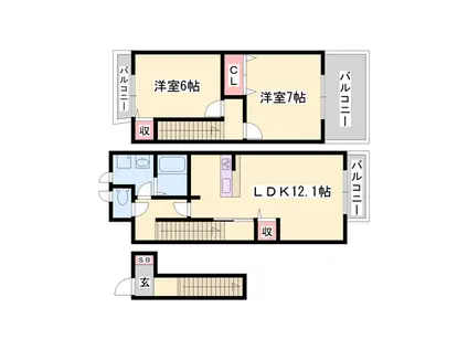 エテルナ(2LDK/2階)の間取り写真