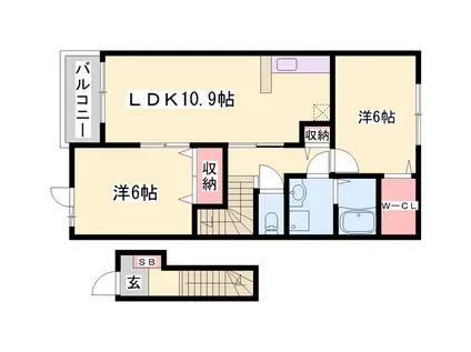 グランチャレットⅡ(2LDK/2階)の間取り写真