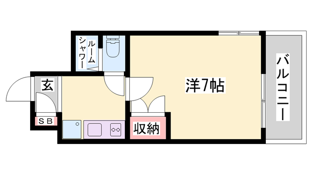 プレアール姫路龍野町(1K/2階)の間取り写真