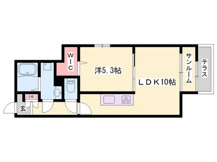 サンセールⅡ B(1LDK/1階)の間取り写真