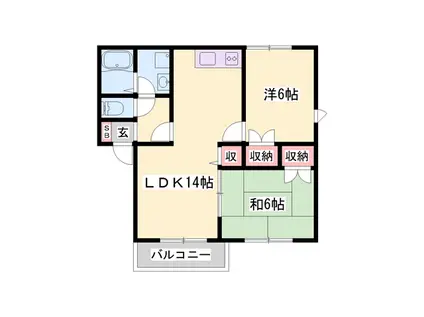 サンコート(2LDK/2階)の間取り写真