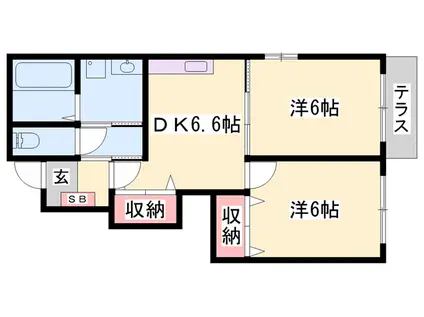 ヴィラ・ポポラーレⅡ(2DK/1階)の間取り写真