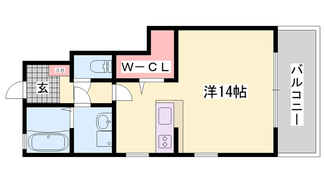 レーゾンピーコック(ワンルーム/1階)の間取り写真