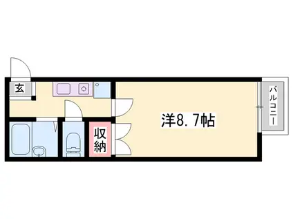 キャトルセゾン福崎(1K/2階)の間取り写真
