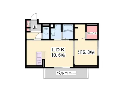 D-PLACE駅南大路(1LDK/2階)の間取り写真