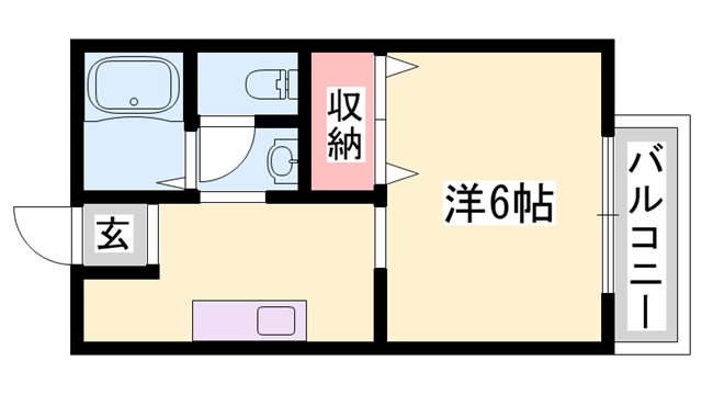 サンライフ・アイA棟(1K/2階)の間取り写真