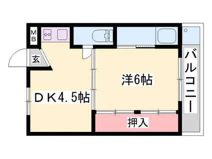 ビレッジハウス城東(1DK/1階)の間取り写真