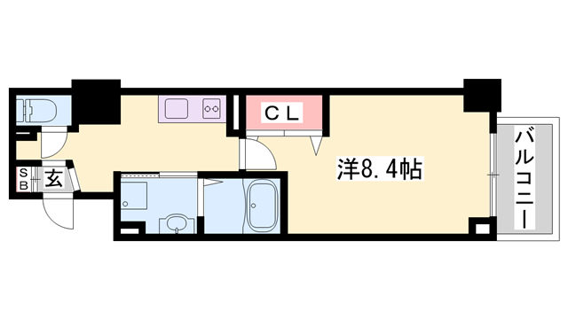 MISTRAL姫路駅前Ⅶ高尾町(1K/3階)の間取り写真