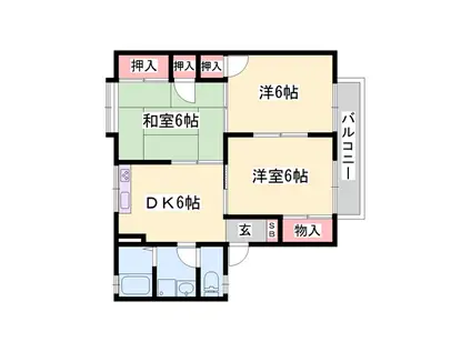 ヒダリタカバネ526(3DK/1階)の間取り写真