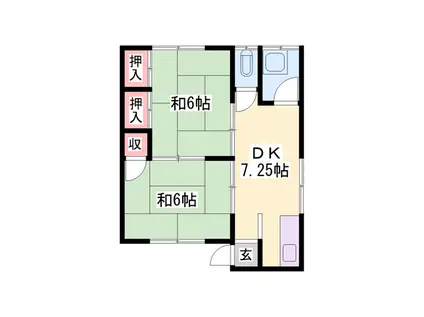 あかね荘(2DK/1階)の間取り写真
