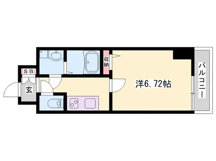 SKY HIMEJI(1K/9階)の間取り写真
