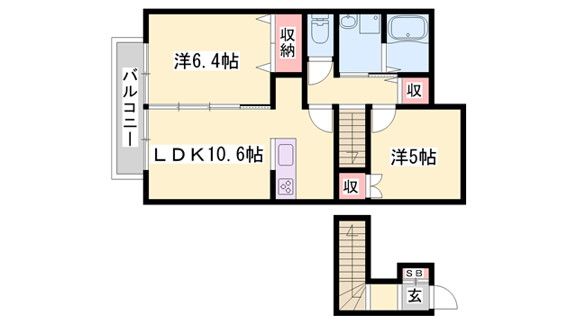 ル・アベニール(2LDK/2階)の間取り写真