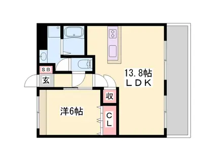 エスポア21(1LDK/1階)の間取り写真
