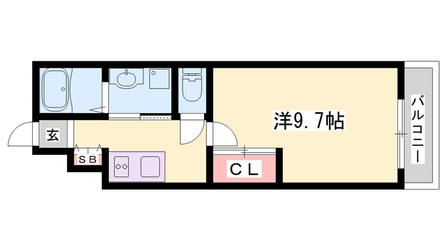 カメリアレジデンスヨコハマ(1K/1階)の間取り写真