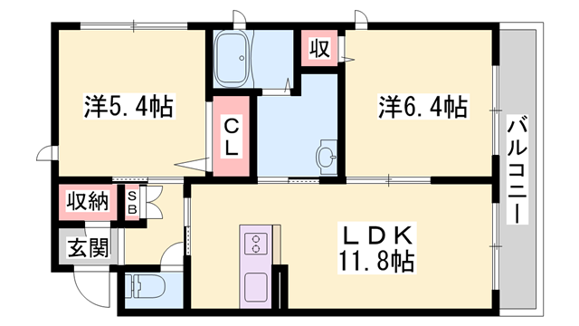 アスカプレミアム(2LDK/3階)の間取り写真