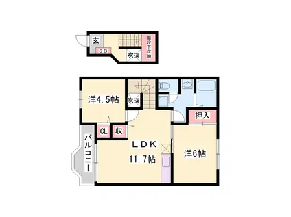 フォレストK A棟(2LDK/2階)の間取り写真