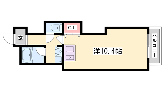 大栄・姫路北条レジデンス(ワンルーム/3階)の間取り写真