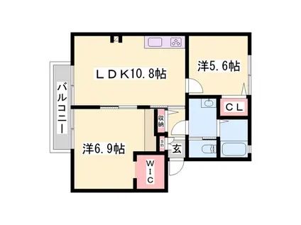 メゾンソレイユ(2LDK/2階)の間取り写真