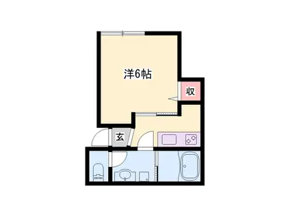 リープラス姫路宮上町(1K/2階)の間取り写真