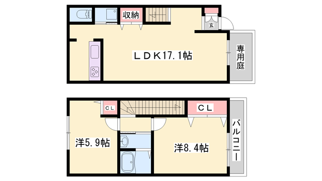 コンフォート鶴木Ⅰ(2LDK/1階)の間取り写真