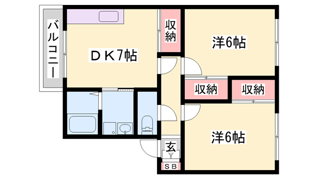 蒲田ソルステージ(2DK/1階)の間取り写真