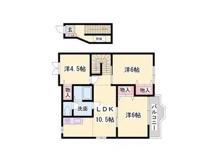 ガーデンハイムN(3LDK/2階)の間取り写真