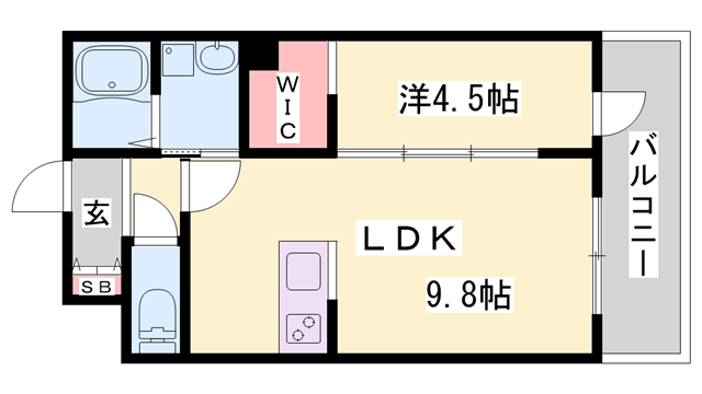 エクセルメゾン(1LDK/2階)の間取り写真