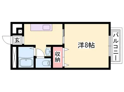 ハイネス野添Ⅱ(1K/1階)の間取り写真