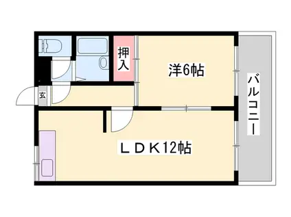 グランコート滝野(1LDK/2階)の間取り写真