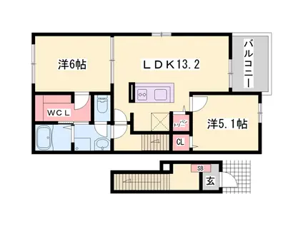 アルモニー・M(2LDK/2階)の間取り写真