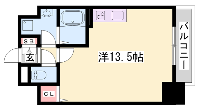 レジデンスH忍町(ワンルーム/9階)の間取り写真