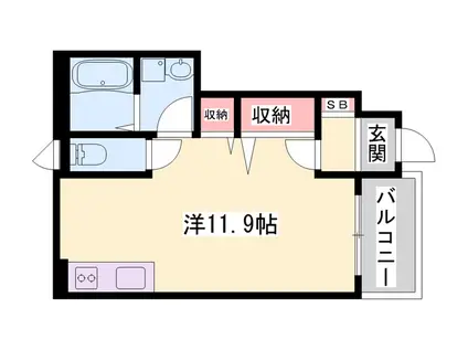 カラタチ(ワンルーム/1階)の間取り写真