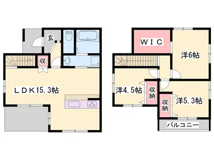 山陽本線 姫路駅 徒歩88分 2階建 築2年(3LDK)の間取り写真