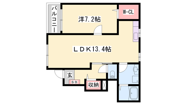 VILLA.やまっちゃ(1LDK/1階)の間取り写真