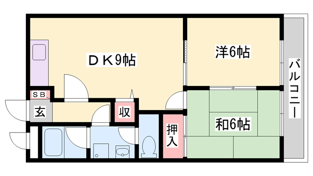 コーポエクセル(2DK/2階)の間取り写真