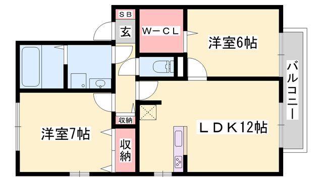アートマン榮(2LDK/2階)の間取り写真