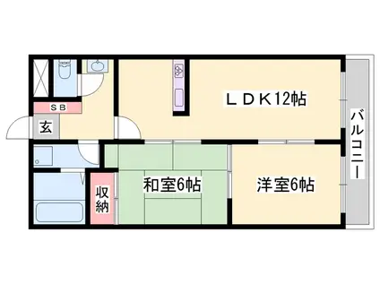 山田コーポ(2LDK/1階)の間取り写真