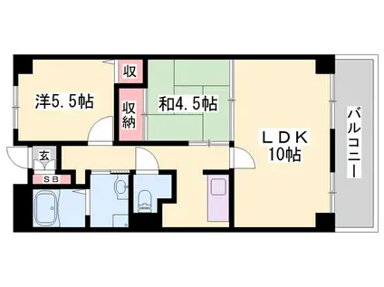 ヌーベゆらの(2LDK/2階)の間取り写真